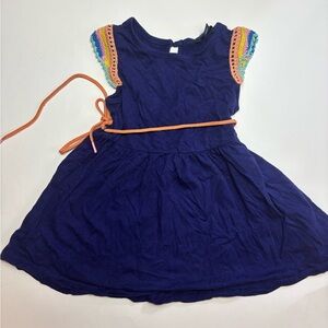 Tommy Hilfiger Blue Pleated Sundress with Flutter Cap Sleeves